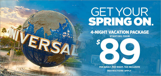 Universal Studios 2017 vacation Pacakge Promo