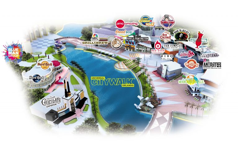 Universal Orlando Resort Park Maps - Universal CityWalk Map 768x507 