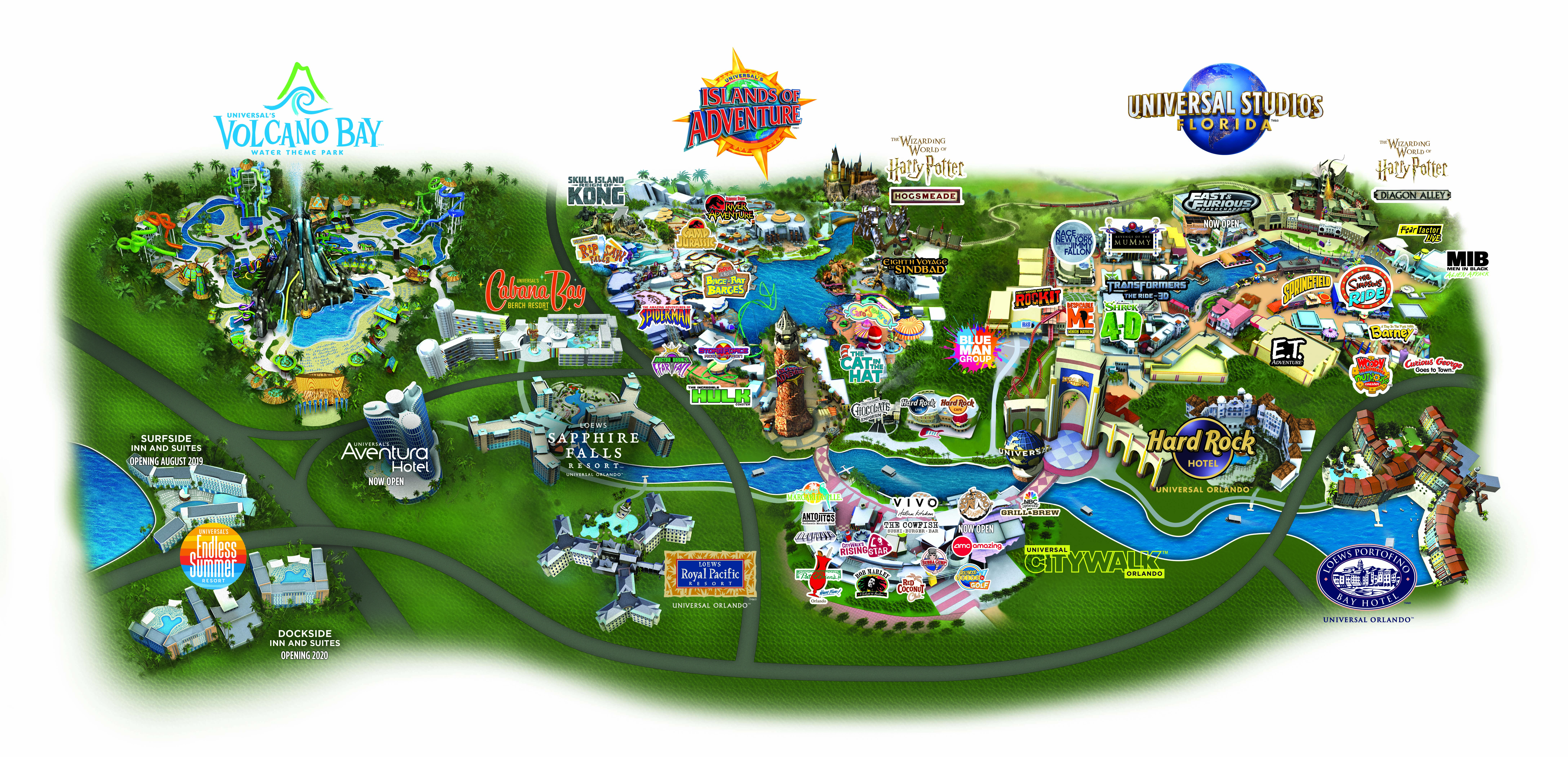 Park Map Universal Studios | Islands With Names