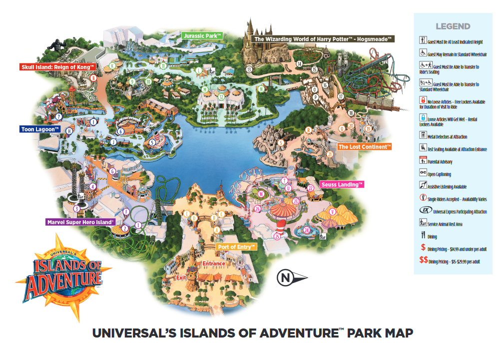 mapa universal studios island of adventure