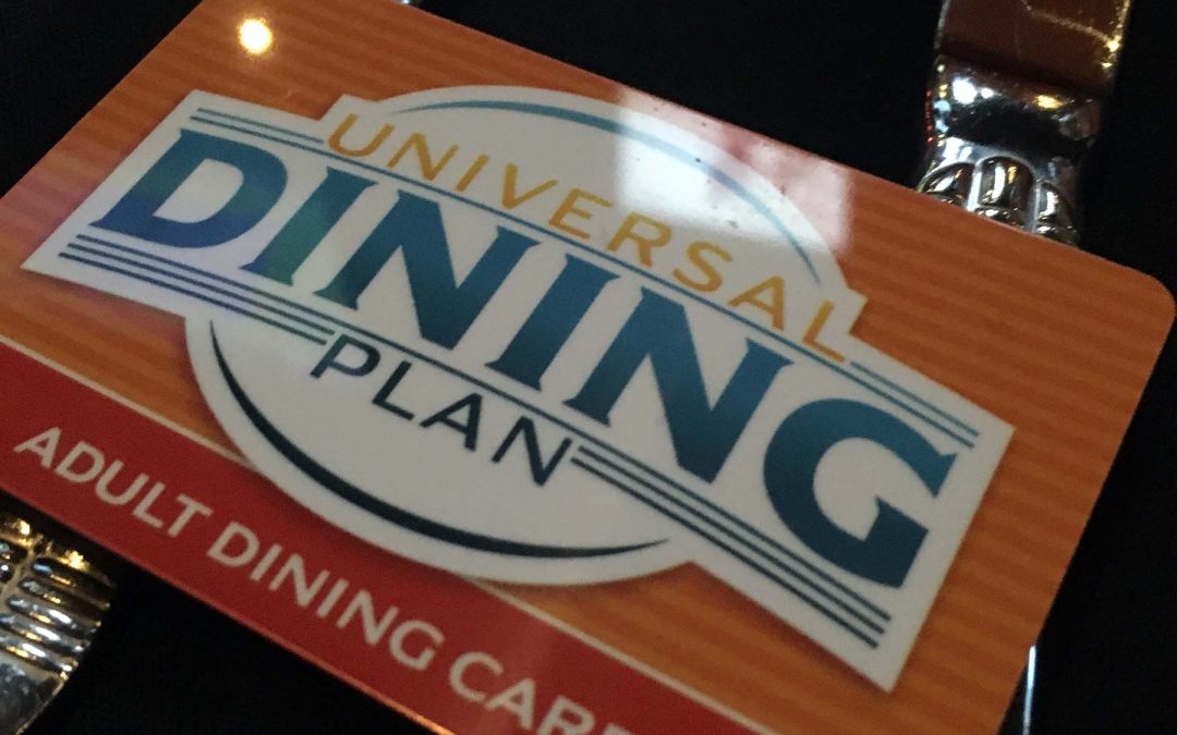 Adult Dining Plan card for Universal Studios