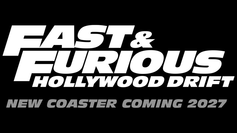Fast & Furious: Hollywood Drift promotional sign indicating opening date in Florida is 2027