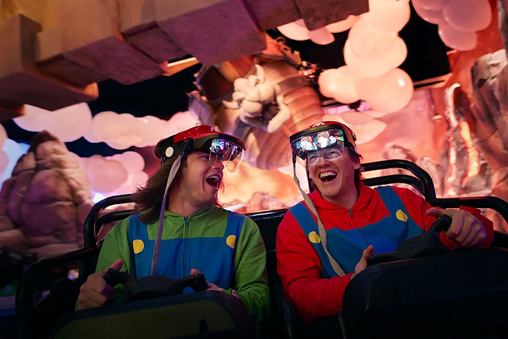 Riders on Mario Kart: Bowser's Challenge in SUPER NINTENDO WORLD at Epic Universe